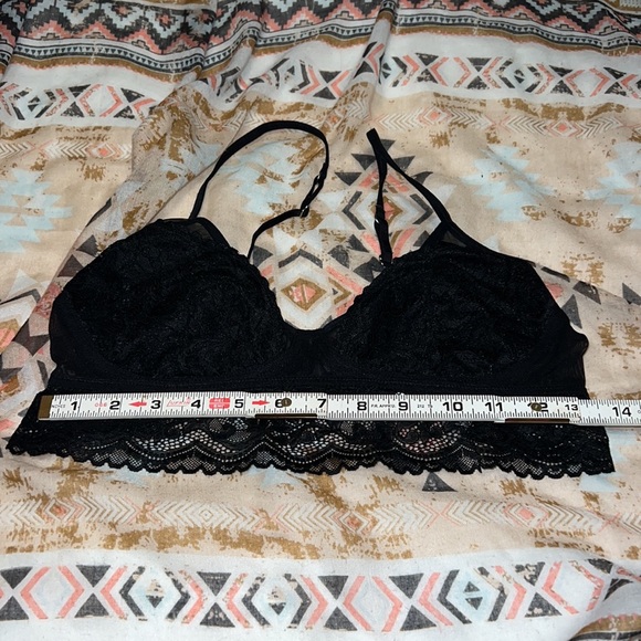 Gilligan & O’Malley Black Sheer Longline Bralette with Gorgeous Lace Size Small - Picture 10 of 10